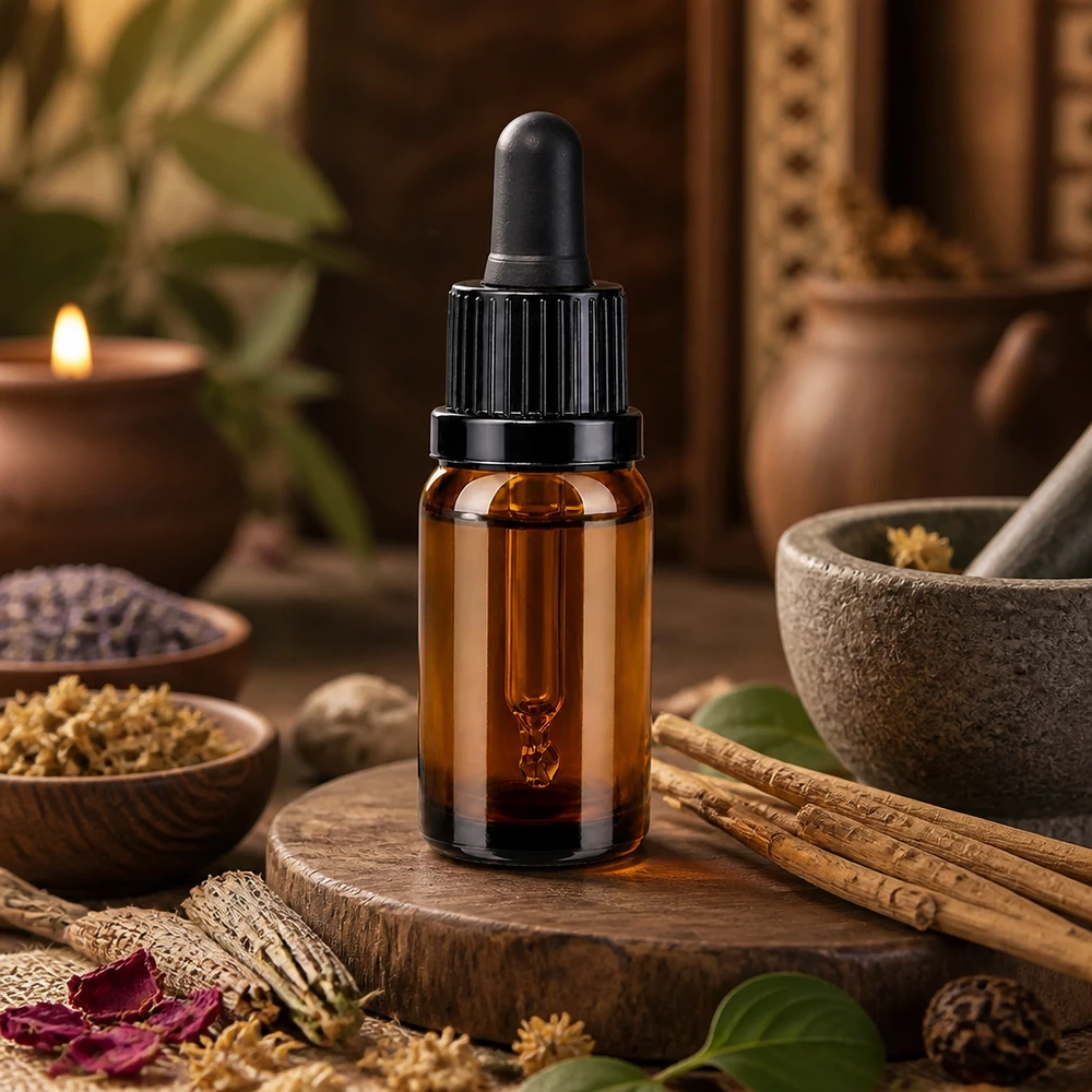 Flacon à pipette 10ml noir OV BrownLine UT18/10 Flacon à pipette compact de 10ml en verre brun pour les applications aromathérapeutiques et les cosmétiques naturels
