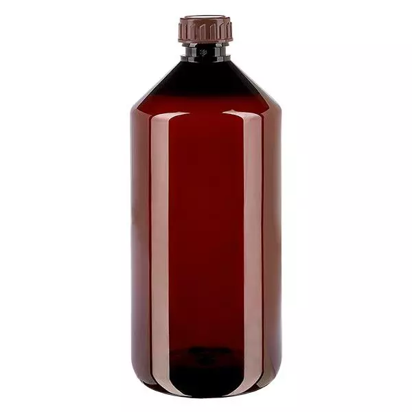 Bouteille PET 1000ml avec bouchon marron standard Bouteille PET 1000ml avec bouchon marron standard