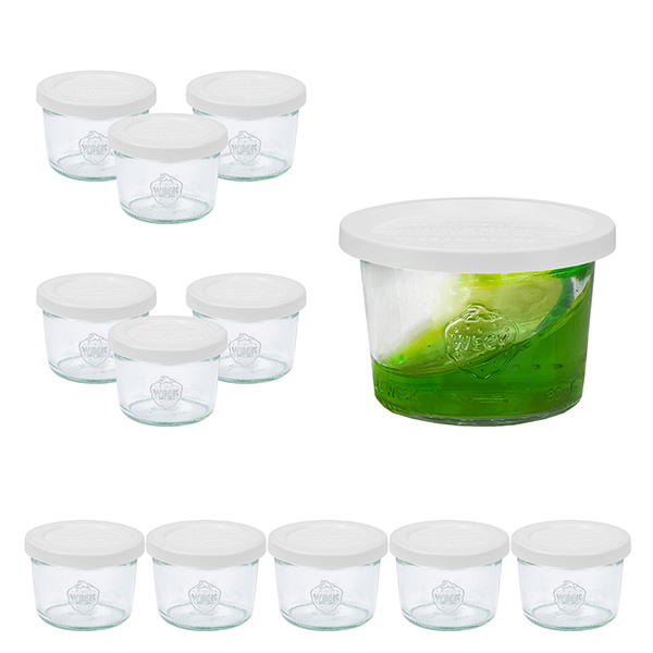 Set de 12 bocaux Weck 80ml avec 12 couvercles de conservation Set de 12 bocaux Weck 80ml avec 12 couvercles de conservation
