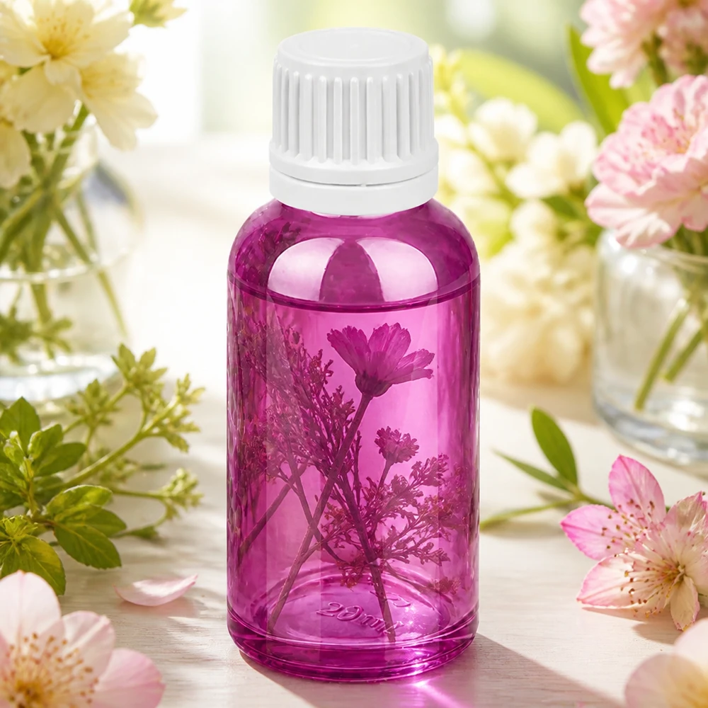 Bouteille 30ml bouchon à vis 11mm blanc Originalité Bouchon à vis PurpleLine UT18/30 Flacon de 30 ml d'un violet élégant avec bouchon blanc pour les cosmétiques et mélanges DIY