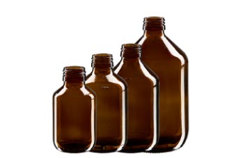 Verre brun Euro- Bouteilles médicales sans bouchon