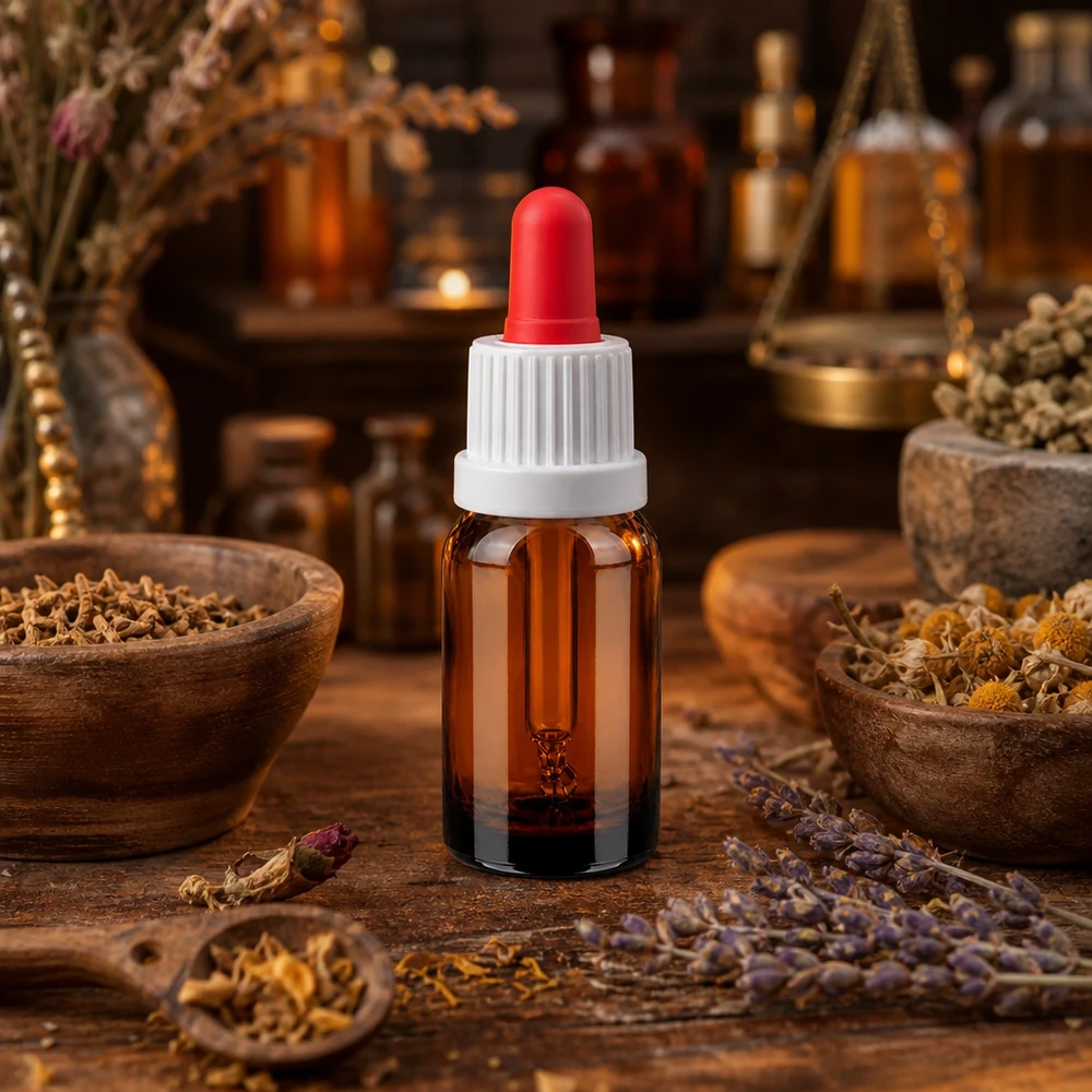 10ml flacon à pipette blanc/rouge OV BrownLine UT18/10 Petit flacon à pipette de 10 ml avec compte-gouttes rouge idéal pour l'aromathérapie et les remèdes naturels