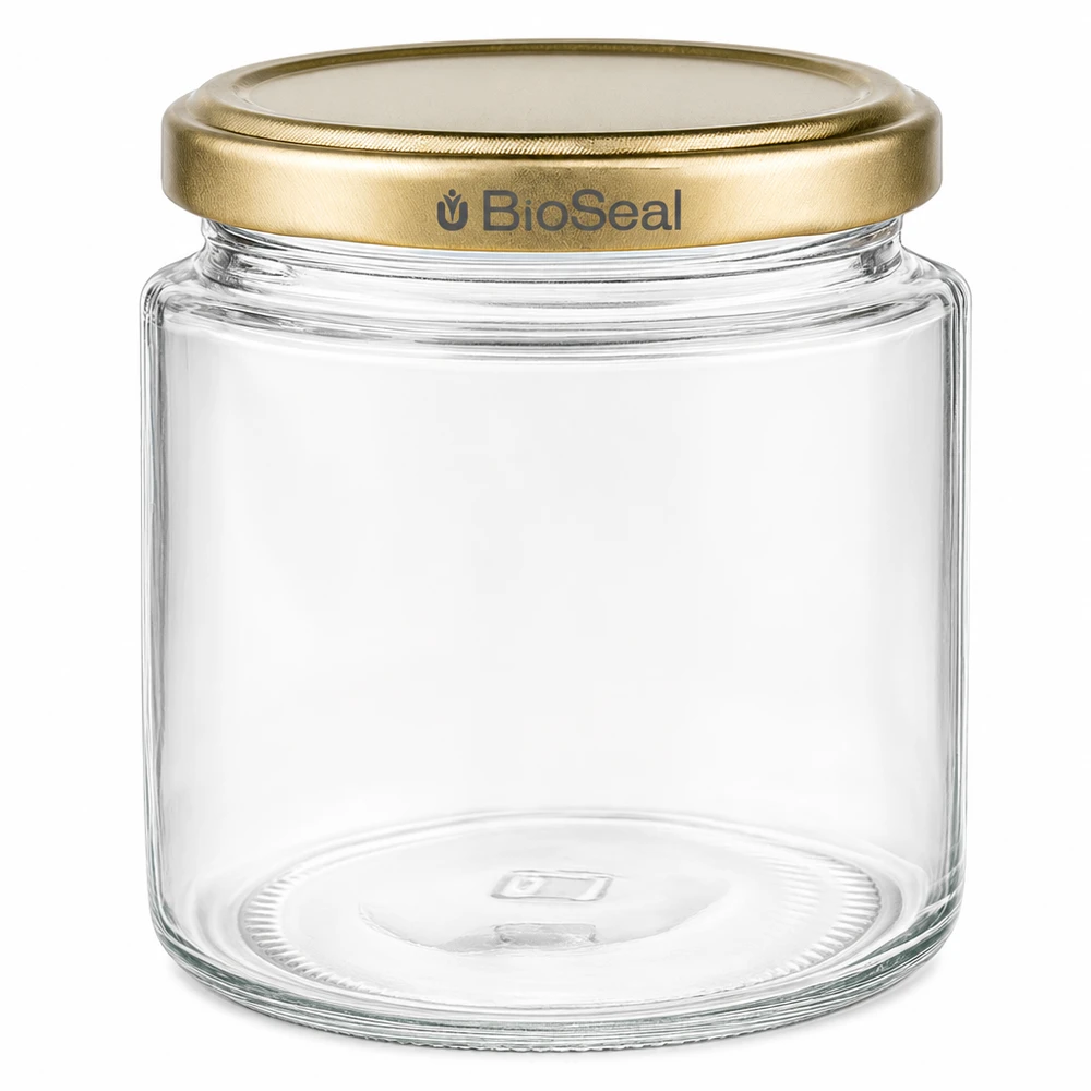 Pot à miel 350 g avec couvercle doré BioSeal UNiTWIST Pot à miel 350 g avec couvercle doré BioSeal UNiTWIST