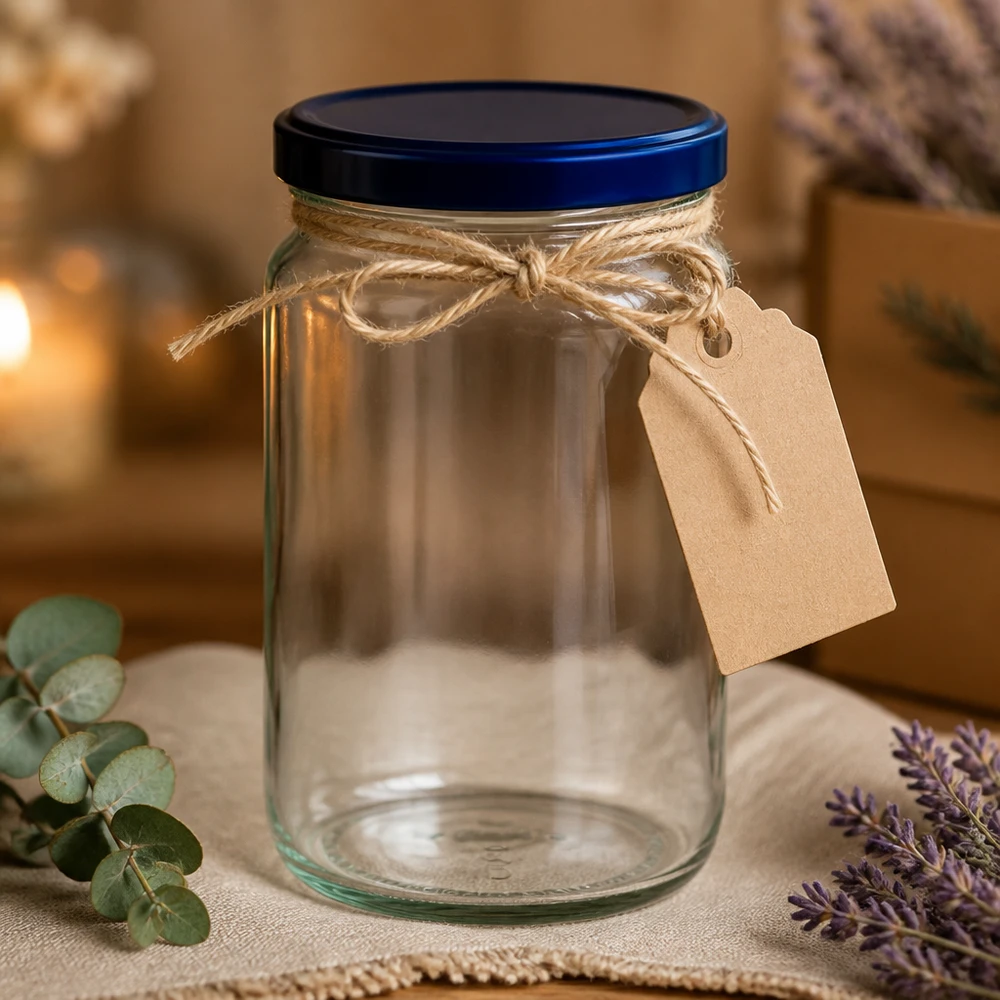 795ml Verre rond avec couvercle BasicSeal bleu UNiTWIST