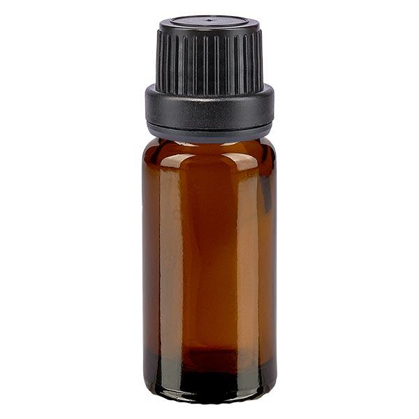 Flacon de pharmacie brun 10ml bouchon vissable noir bouchon inviolabilité Flacon de pharmacie brun 10ml bouchon vissable noir bouchon inviolabilité