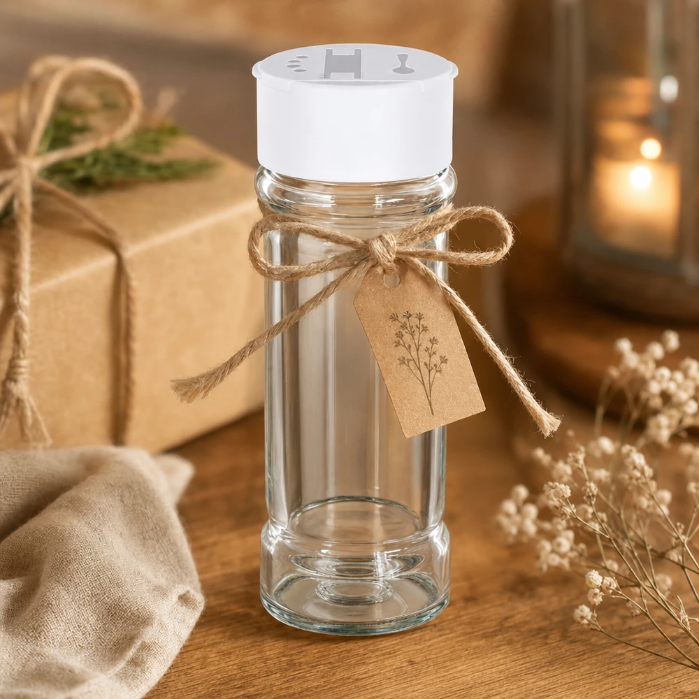 Pot à sel/épices 100 ml avec double saupoudreuse, blanc Pot à sel/épices 100 ml avec double saupoudreuse, blanc