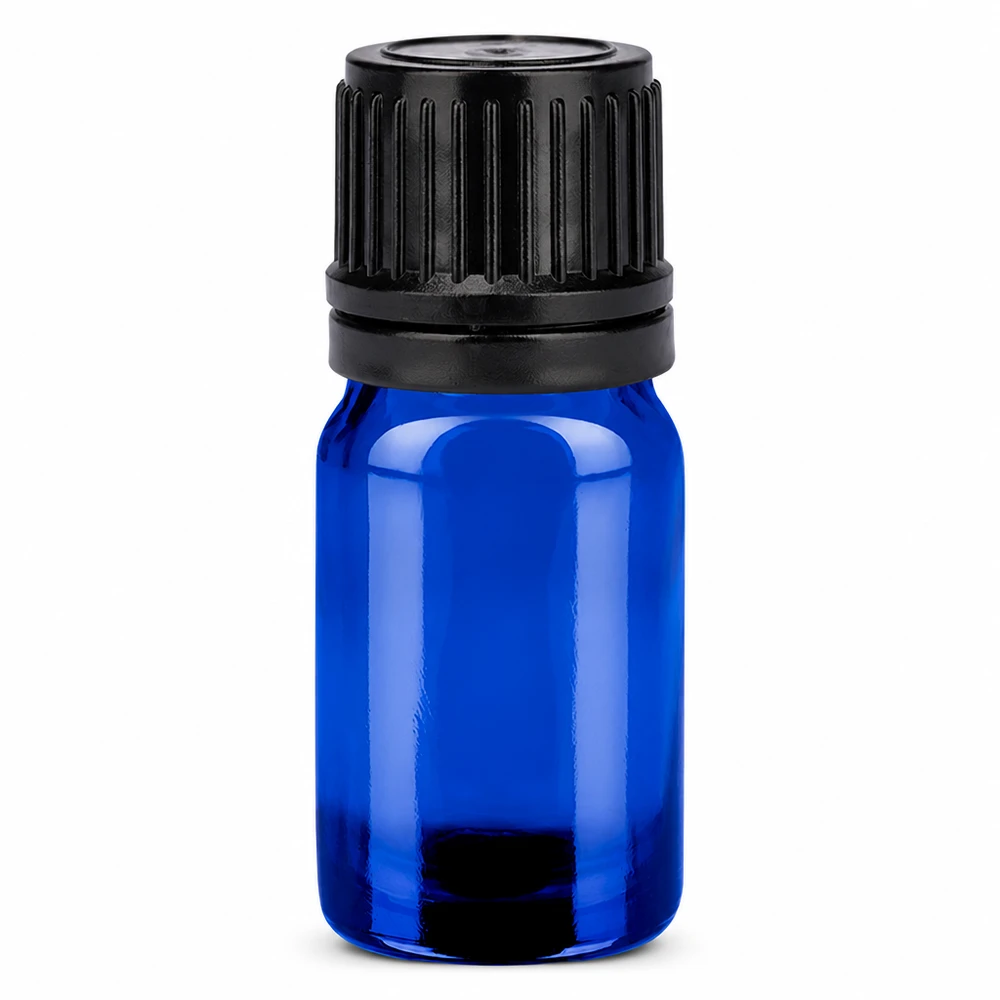 Flacon 5ml 11mm SV noir OV BlueLine UT18/5 Bouteille en verre de haute qualité 5ml bleu cobalt avec bouchon à vis pour l'aromathérapie et le bien-être