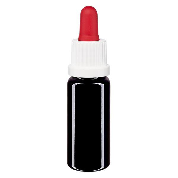 Flacon de pharmacie viol. 10ml pipette blanc/rouge OV Flacon de pharmacie viol. 10ml pipette blanc/rouge OV