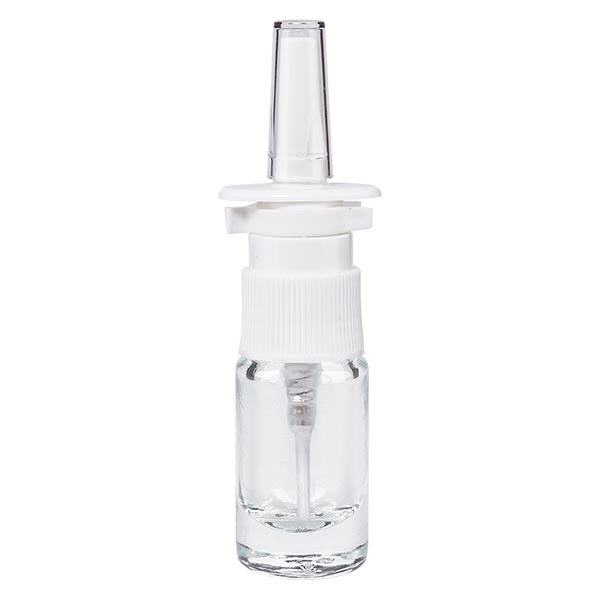Flacon de pharmacie transparent 5ml vaporisateur nasal blanc standard