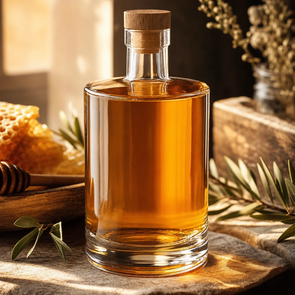 Bouteille en verre 700 ml « Marie » avec bouchon en bois UNiTWIST® Bouteille en verre 700 ml « Marie » avec bouchon en bois UNiTWIST®