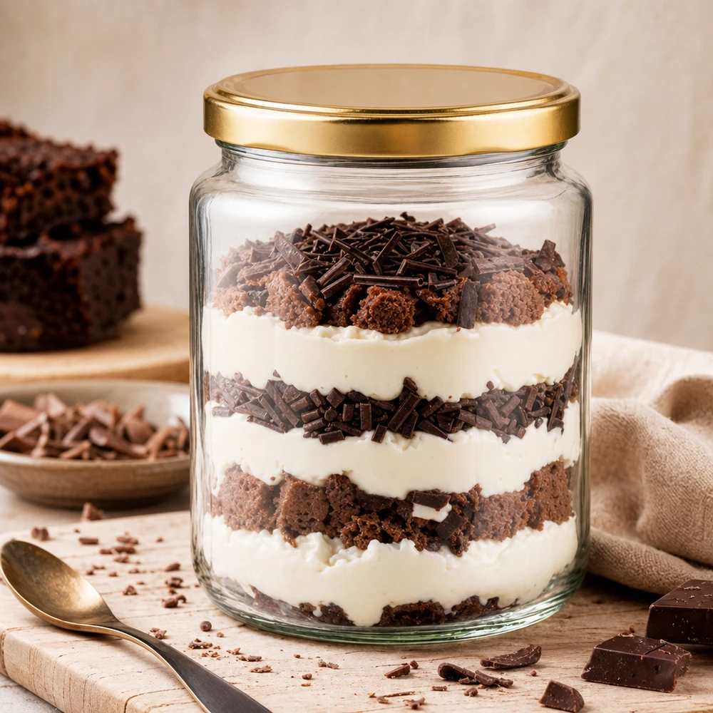 Pot à miel 450 g avec couvercle doré BasicSeal UNiTWIST 450g pot de miel BasicSeal comme verre à dessert pour tiramisu dessert en couches avec couvercle doré utilisation créative de la cuisine