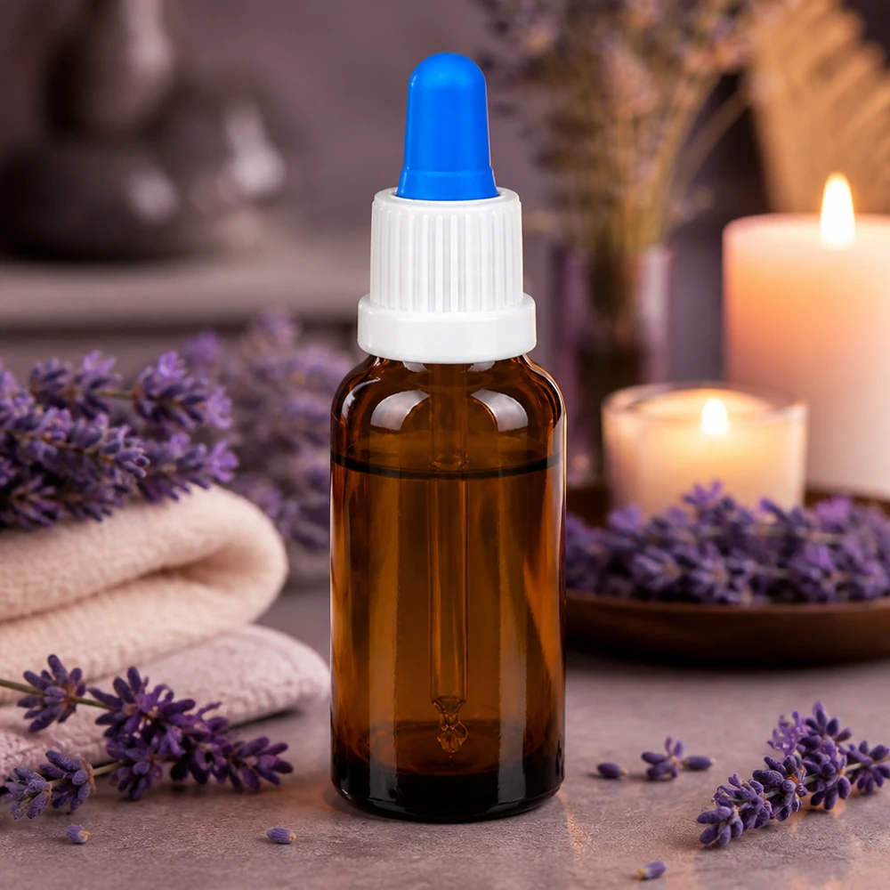 20ml flacon à pipette blanc/bleu OV BrownLine UT18/20 Flacon compte-gouttes de précision de 20 ml avec pipette graduée pour une distribution exacte des quantités