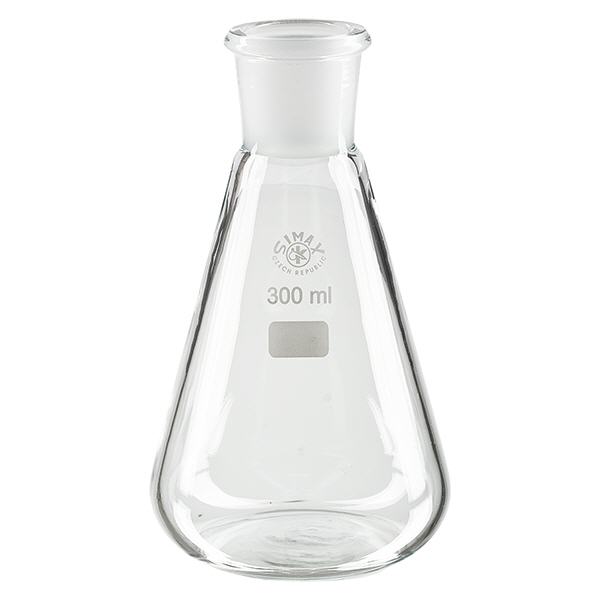 Erlenmeyer 300 ml col étroit, verre borosilicate avec rodage normalisé 29/32