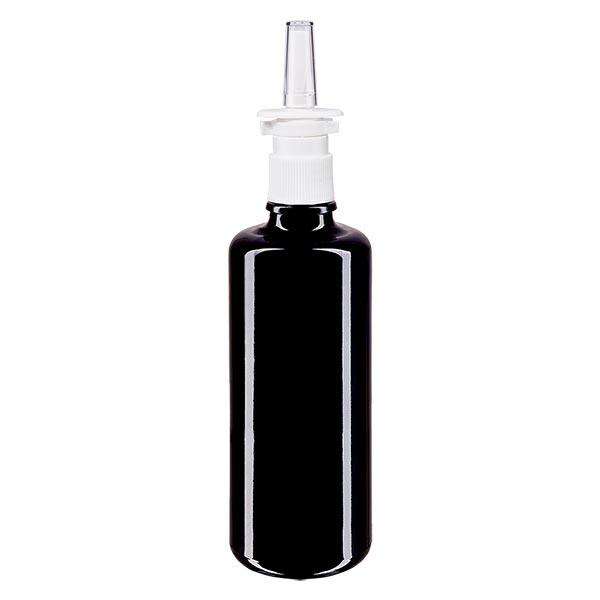 Bouteille de pharmacie violette 50ml vaporisateur nasal blanc Std