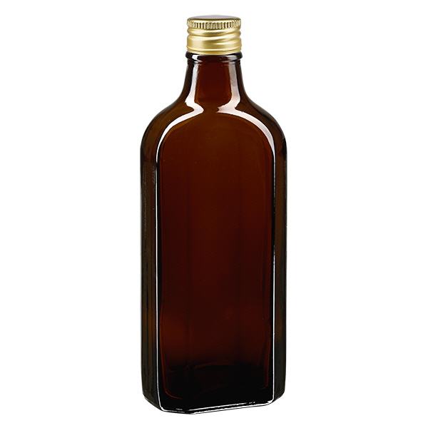 200 ml Meplat marron avec bouchon alu or PP22