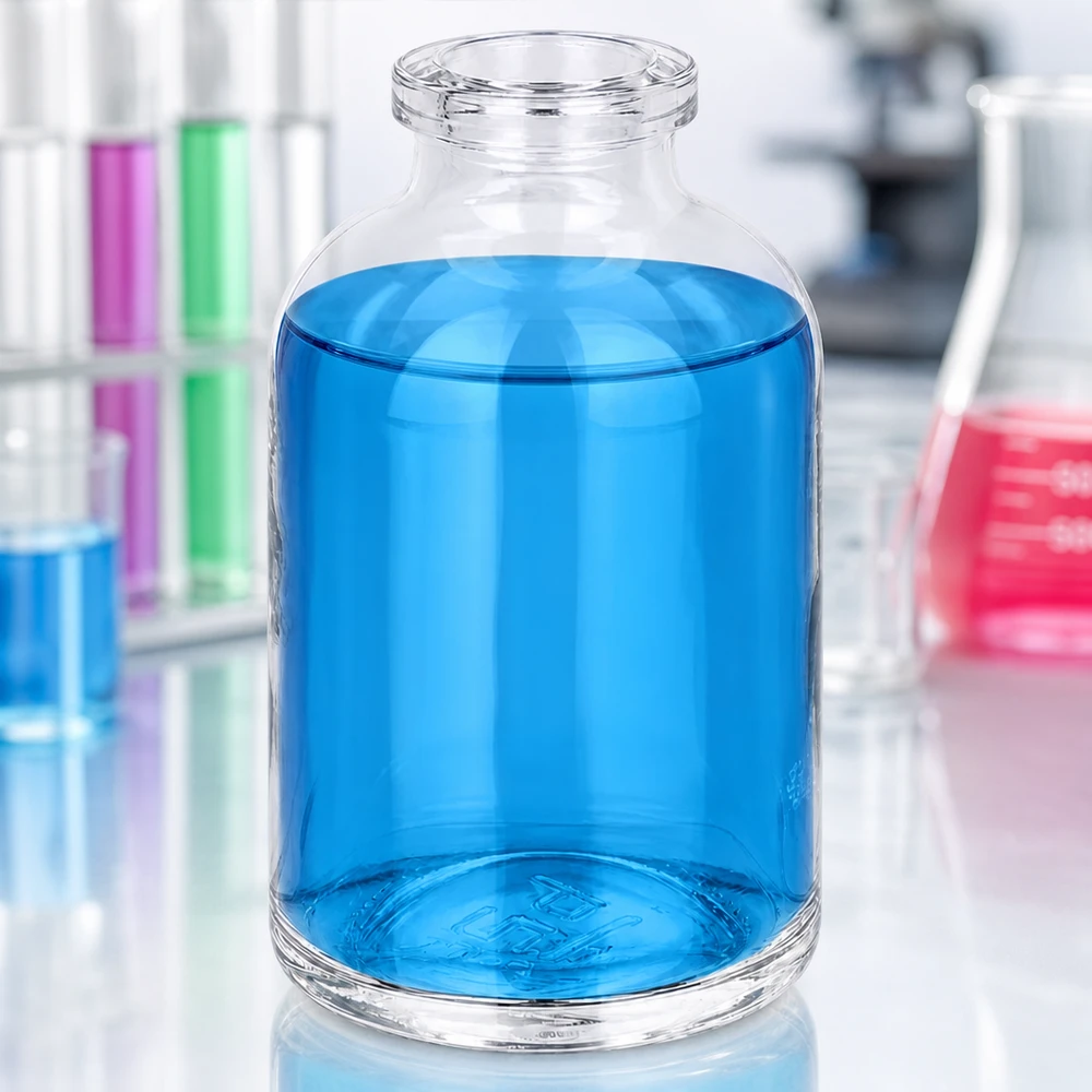 Flacon pour solution injectable, 50 ml en verre clair Hochwertige 50ml Injektionsflasche Klarglas mit dickem Standboden für sichere Lagerung