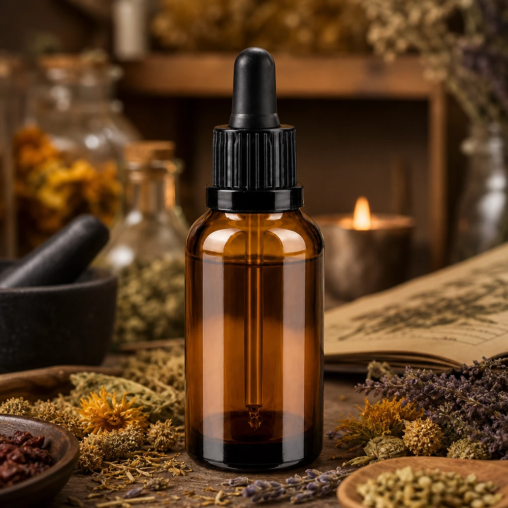 Flacon à pipette 30ml noir OV BrownLine UT18/30 Bouteille à pipette compacte de 30 ml en forme de bocal à pharmacie avec bouchon noir anti-fuite