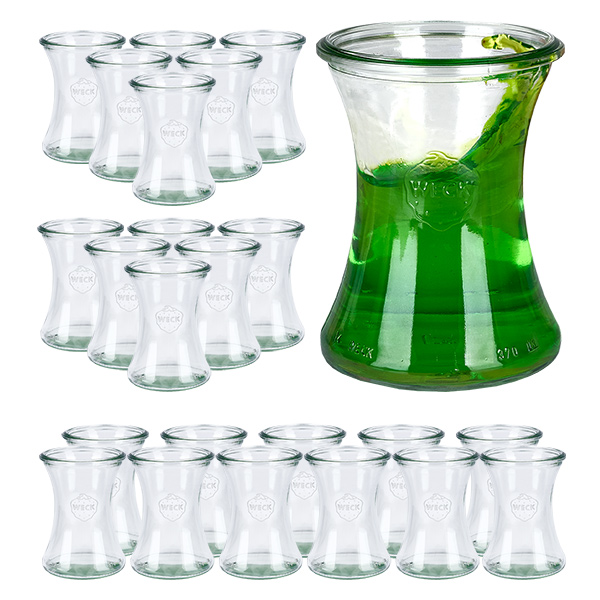 Set de 24 bocaux Weck 370ml verre d'épicerie fine Set de 24 bocaux Weck 370ml verre d'épicerie fine