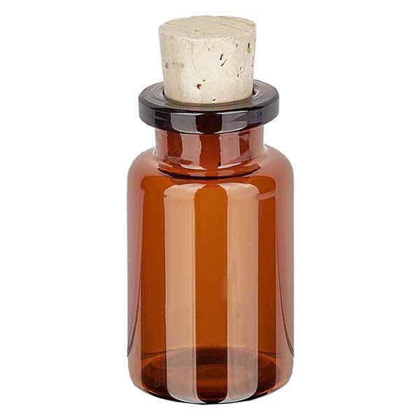 Flacon en verre ambré 10 ml avec bouchon de liège 11/14 mm Flacon en verre ambré 10 ml avec bouchon de liège 11/14 mm