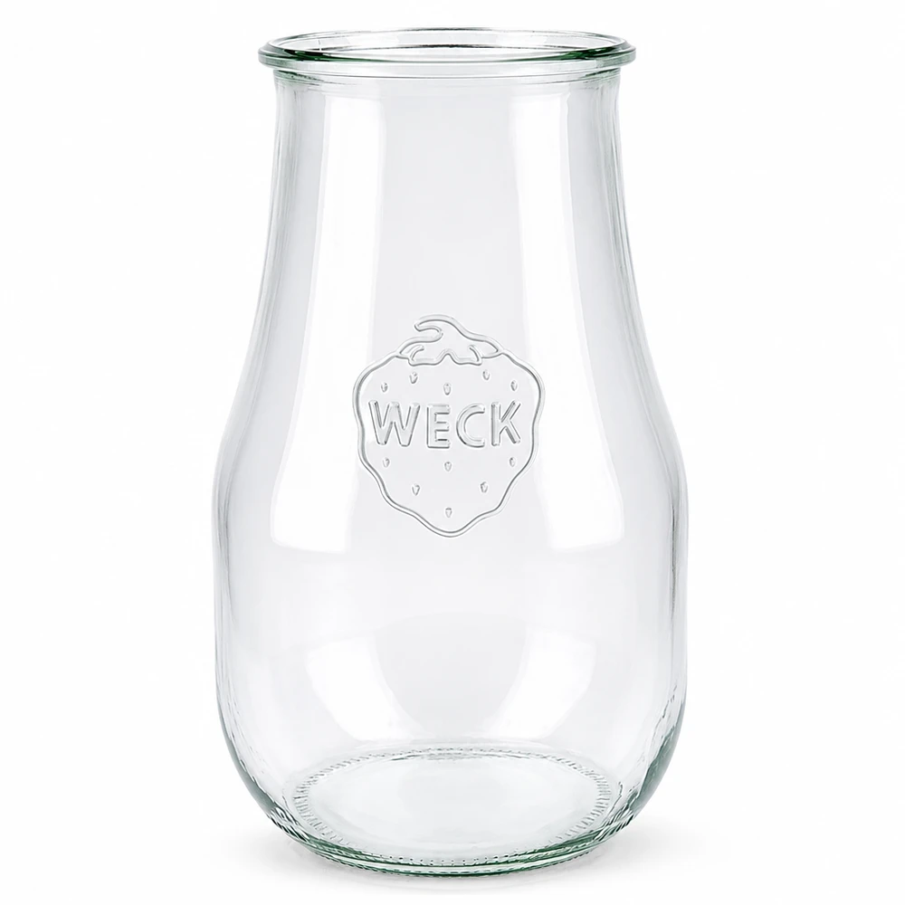 WECK Pot tulipe 2700ml RR100 Pot à conserves transparent avec logo fraise pour la mise en conserve et la conservation