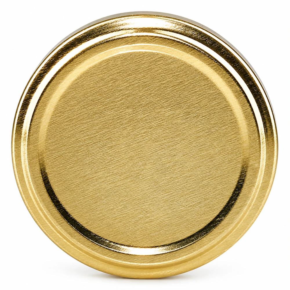 Couvercle BasicSeal 63 mm doré (TO63) UNiTWIST Couvercle métallique rond BasicSeal doré, diamètre 63 mm, UniTwist TO63