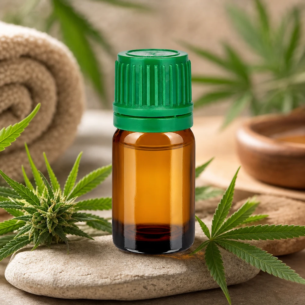 Flacon de pharmacie de 5 ml en verre brun avec bouchon d'inviolabilité vert pour une conservation sûre