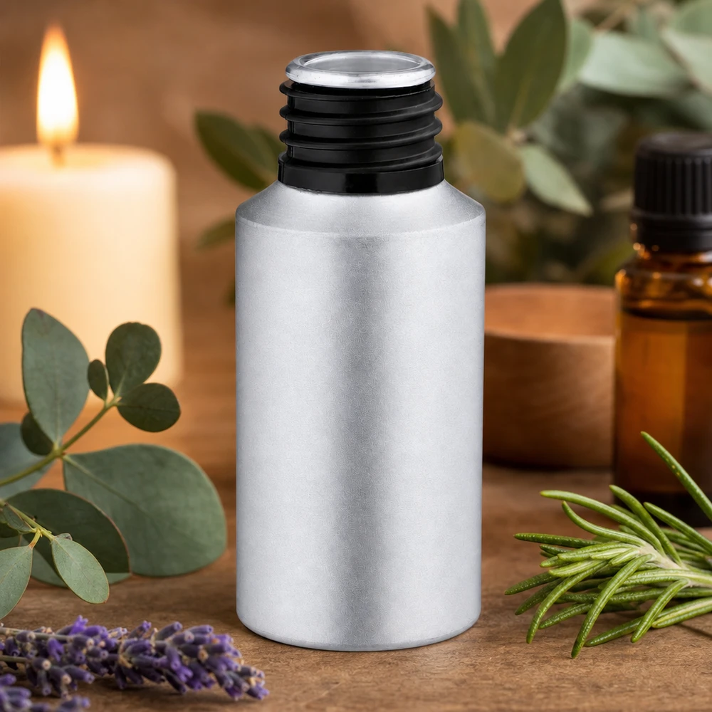Bouteille en aluminium teinté 30 ml, sans bouchon Bouteille en aluminium durable de 30 ml avec surface résistante à la corrosion pour les huiles naturelles