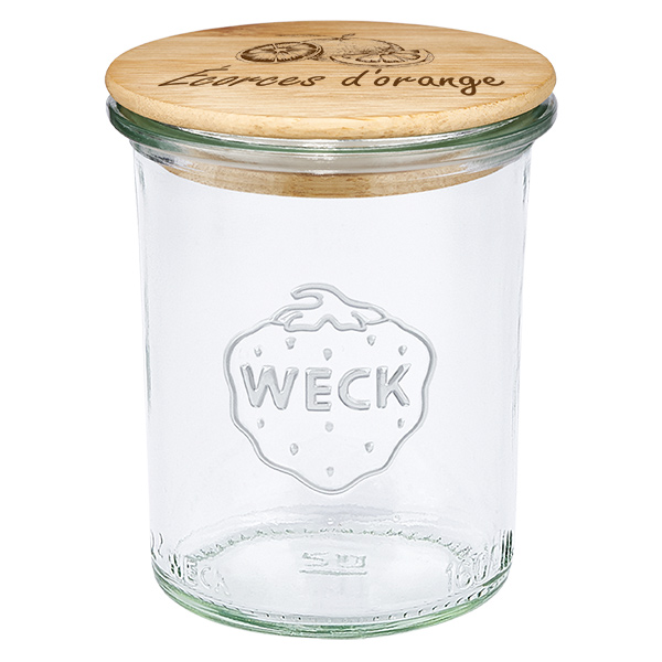 Boîte en bois « Zestes d'orange » avec verre plongeant WECK