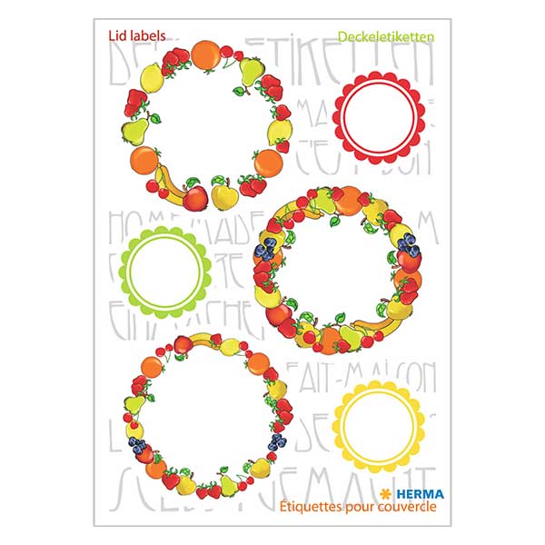 Étiquettes de plafond &quot;Fruits&quot; (18 stickers) ø24/43mm