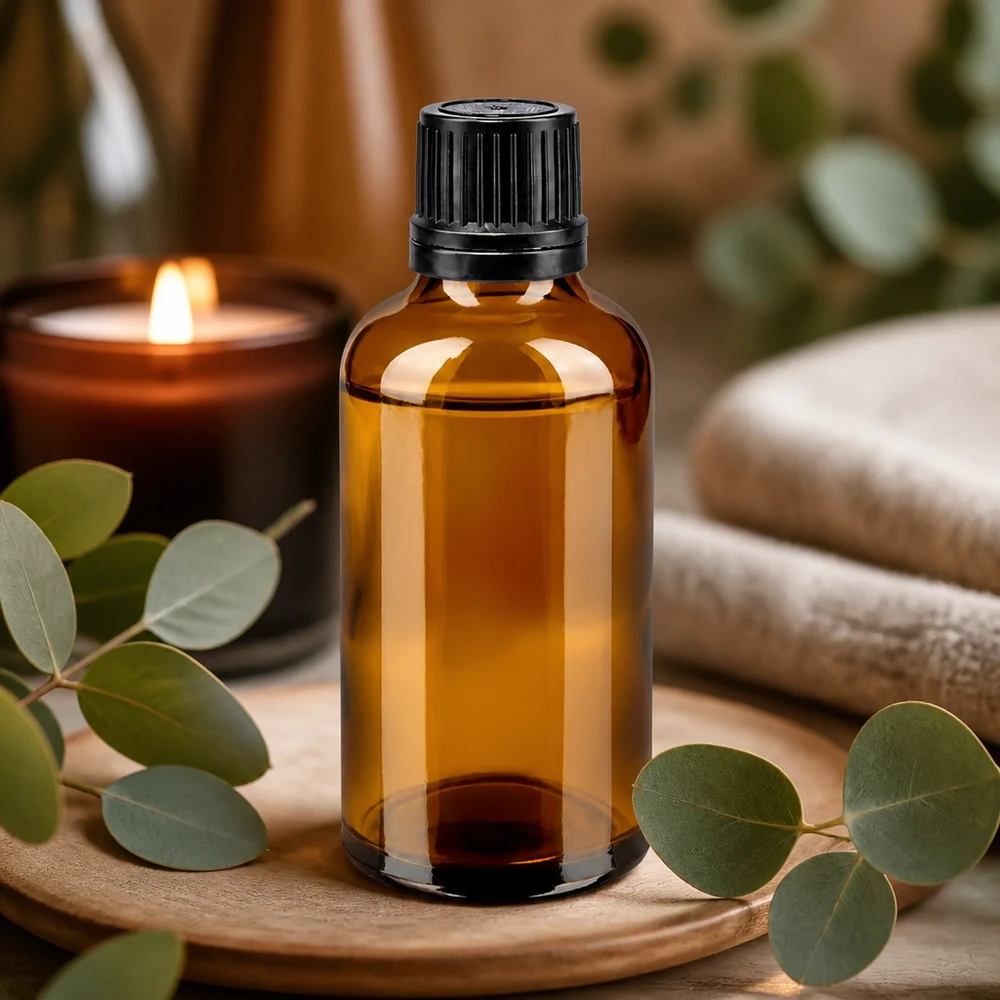 Bouteille de pharmacie brune 50ml bouchon vissable noir bouchon inviolabilité Flacon de pharmacie de 50 ml en verre ambré, muni d'un bouchon OV à l'épreuve des enfants
