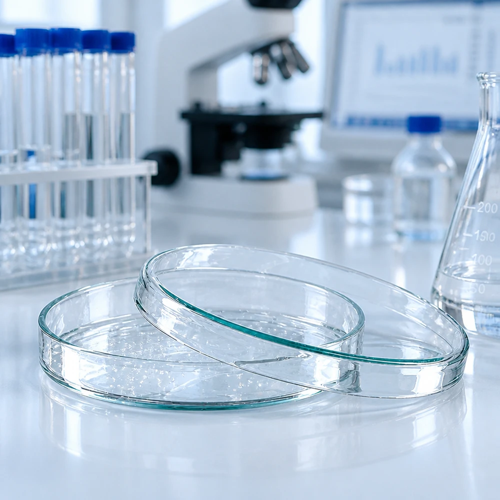 Boîtes de Pétri en verre vides, diamètre 100 mm, stérilisables, pour expériences microbiologiques