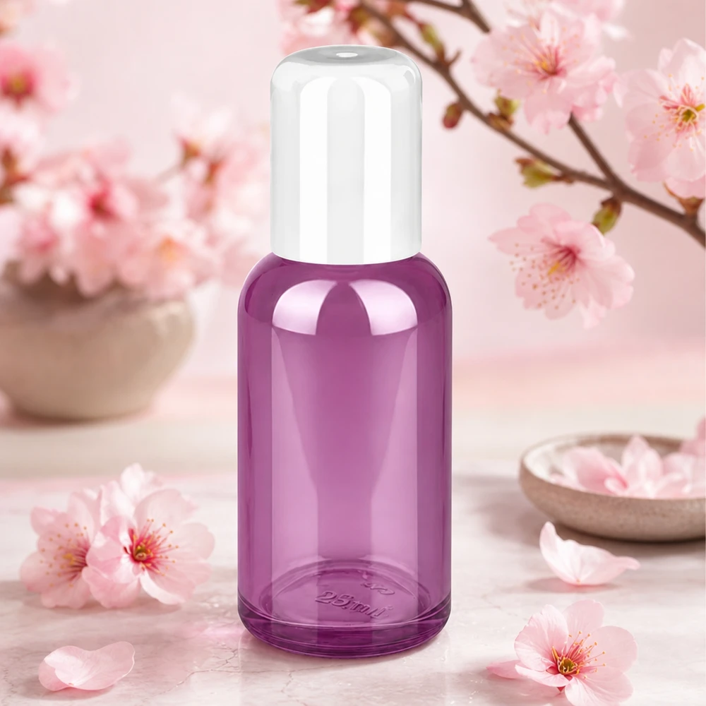 Flacon roll-on 30ml blanc standard PurpleLine UT18/30 Bouteille à bille en verre violet de 30ml avec bouchon hygiénique pour les soins de la peau sensible