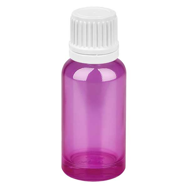 Flacon compte-gouttes 20ml 0,7mm blanc Originalité Bouchon à vis PurpleLine UT18/20