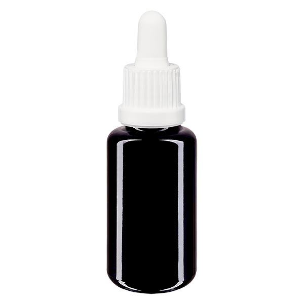 Flacons de pharmacie viol. Pipette 20ml blanc OV