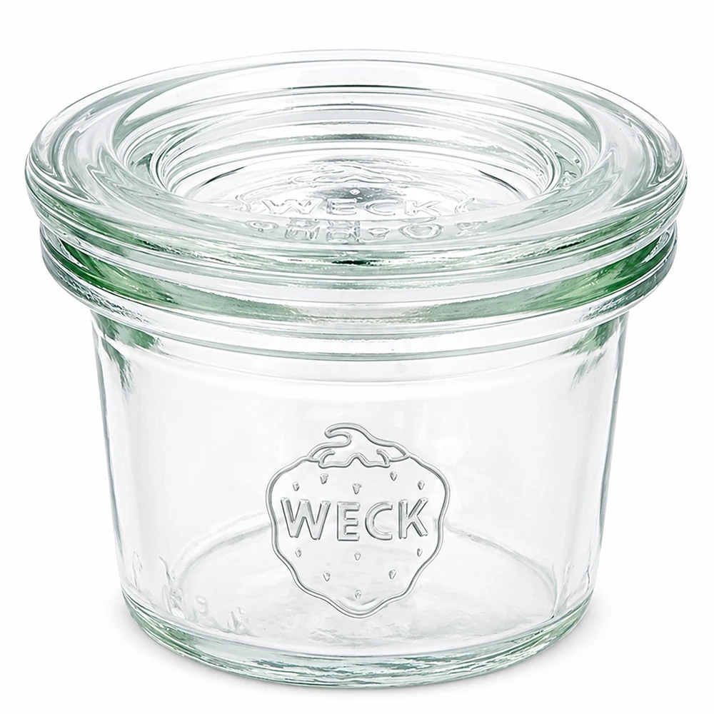 35ml WECK Pot renversé RR40 avec couvercle en verre transparent pour confiture et conservation