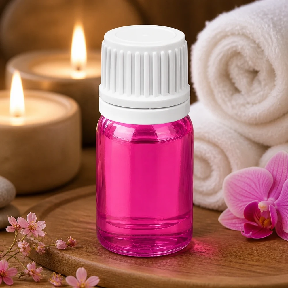 Flacon 5ml bouchon à vis 11mm blanc Originalité bouchon à vis PurpleLine UT18/5 Elégant flacon en verre violet de 5ml avec bouchon à vis blanc pour produits cosmétiques professionnels