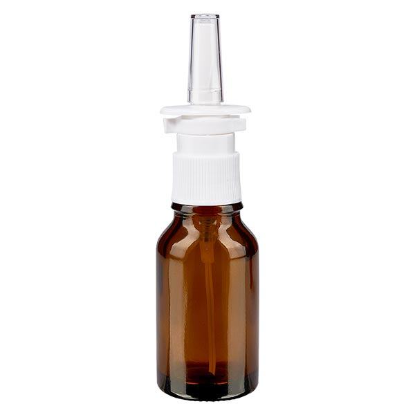 Flacon de pharmacie brun 15ml vaporisateur nasal blanc Std Flacon de pharmacie brun 15ml vaporisateur nasal blanc Std