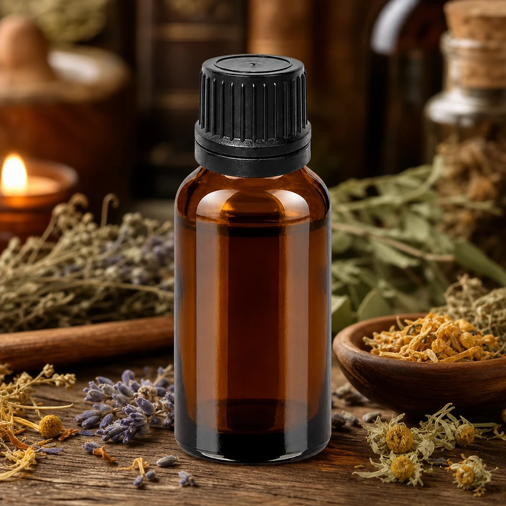 20ml flacon de gouttes. 1mm noir OV BrownLine UT18/20 Flacon en verre compact de 20 ml avec bouchon noir, idéal pour les voyages et les déplacements