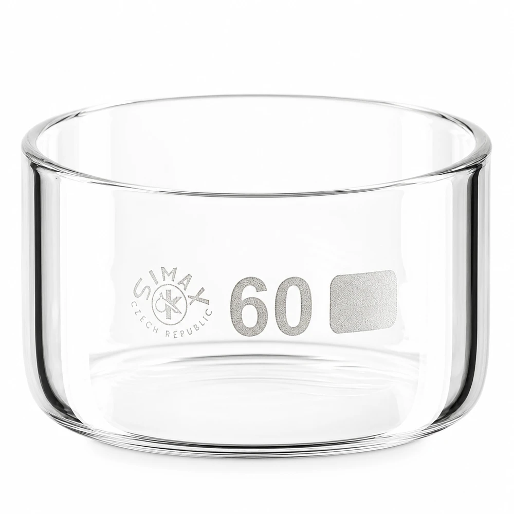 Coupelle de cristallisation 60 ml sans bec verseur Bol en verre transparent de 60 ml, diamètre 60 mm, pour laboratoire et cristallisation