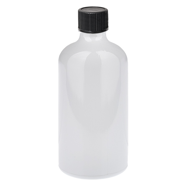 Flacon compte-gouttes 100 ml, bouchon standard noir 1 mm WhiteLine UT18/100