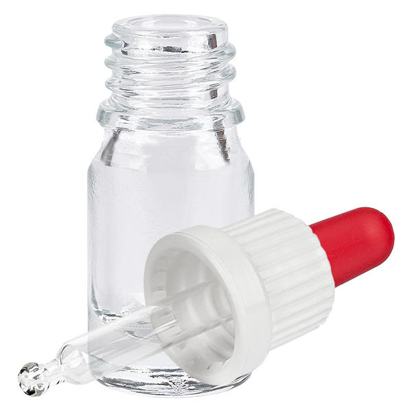 Flacon à pipette 5ml blanc/rouge OV ClearLine UT18/5 Flacon à pipette 5ml blanc/rouge OV ClearLine UT18/5