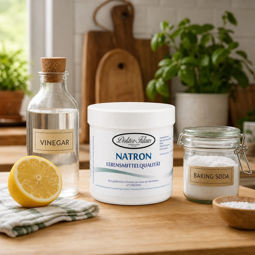 Bicarbonate de sodium Doktor Klaus 250g qualité alimentaire avec vinaigre et poudre à lever pour un nettoyage naturel