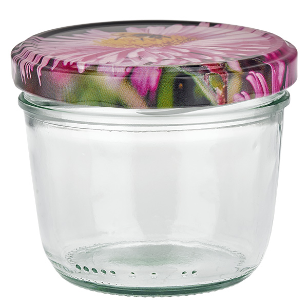 230ml Verre conique avec couvercle BasicSeal decor floral UNiTWIST