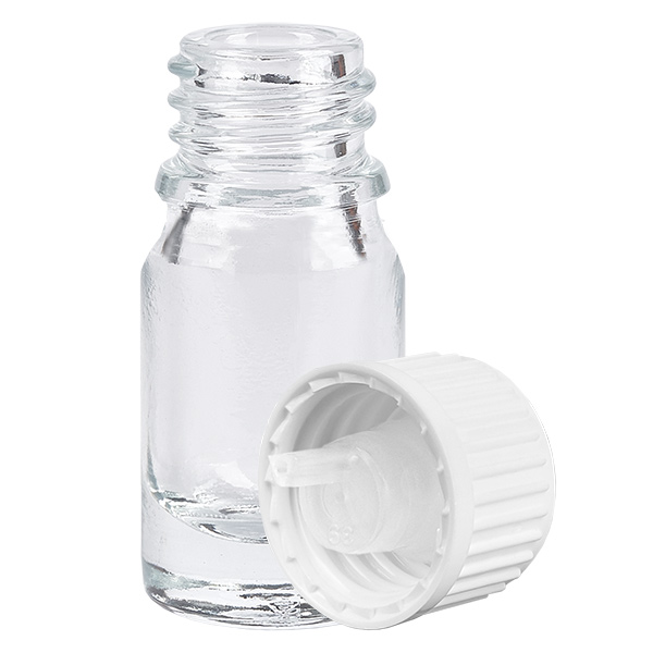 Flacon compte-goutte 5ml 0.9mm blanc STD ClearLine UT18/5