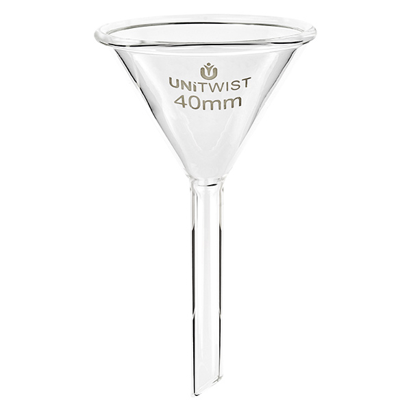 Entonnoir en verre ø40mm borosilicate UNiTWIST
