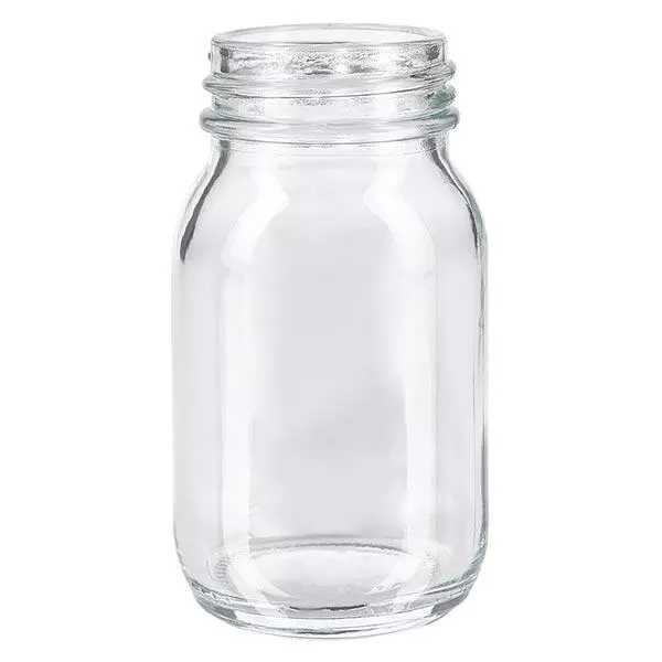 Bocal à col large en verre clair 100 ml, goulot DIN 40, sans couvercle
