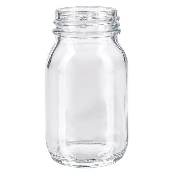Bocal à col large en verre clair 100 ml, goulot DIN 40, sans couvercle