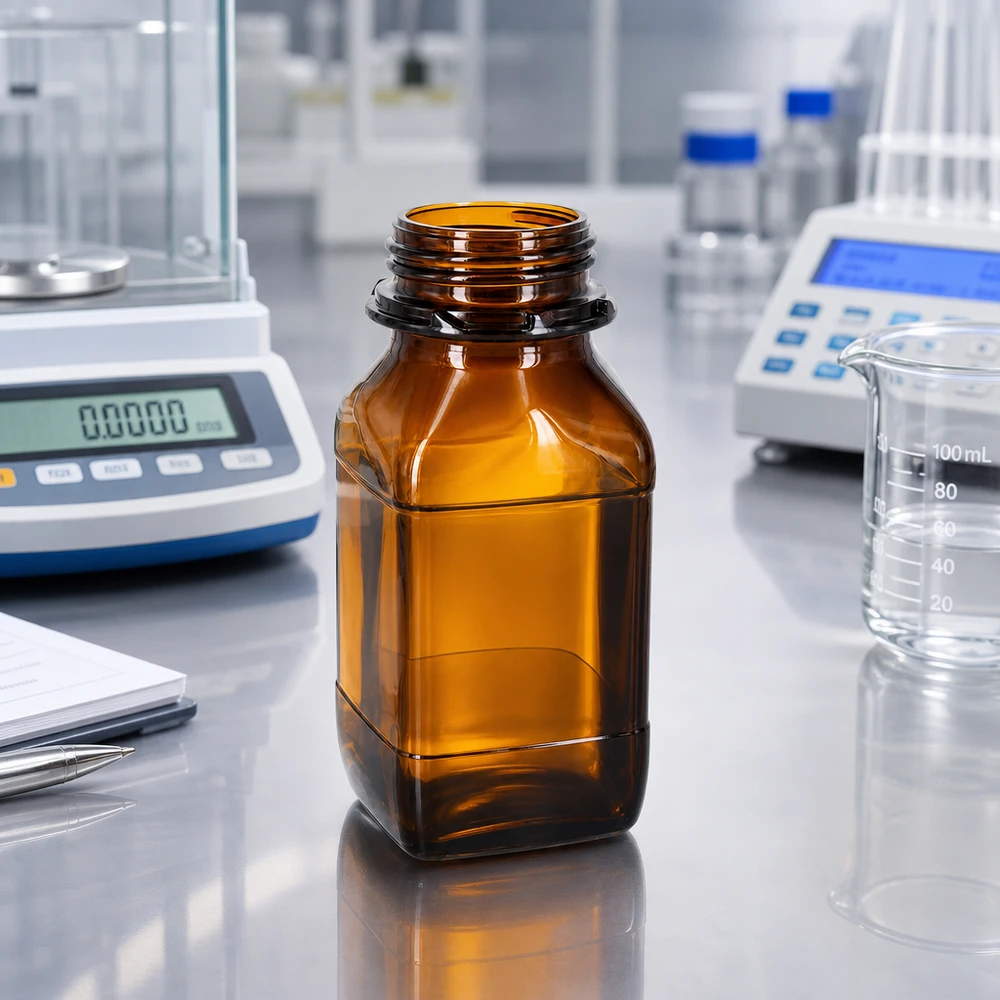 Bouteille de conservation en verre ambré de 500 ml - Une protection fiable pour vos substances précieuses Bouteille de produits chimiques à col large de 500 ml protégée contre les UV par une coloration brune du verre pour les applications en laboratoire