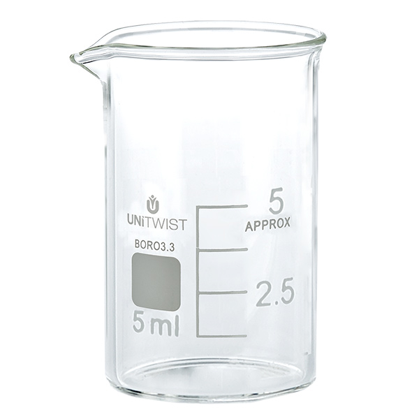 Bécher 5ml borosilicate, forme basse UNiTWIST