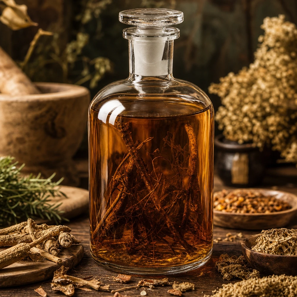 Flacon pharmaceutique 500 ml col étroit en verre clair + bouchon Bouteille en verre de 500 ml avec bouchon plat pour macérats d'herbes, racines et remèdes naturels
